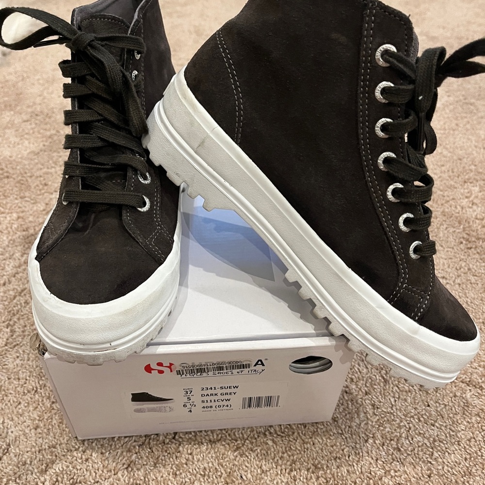 Superga Dark Brown High-Top Sneakers